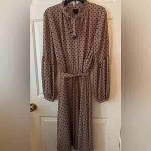 Polka Dot pale pink/black dress. Comes with belt. Brand new